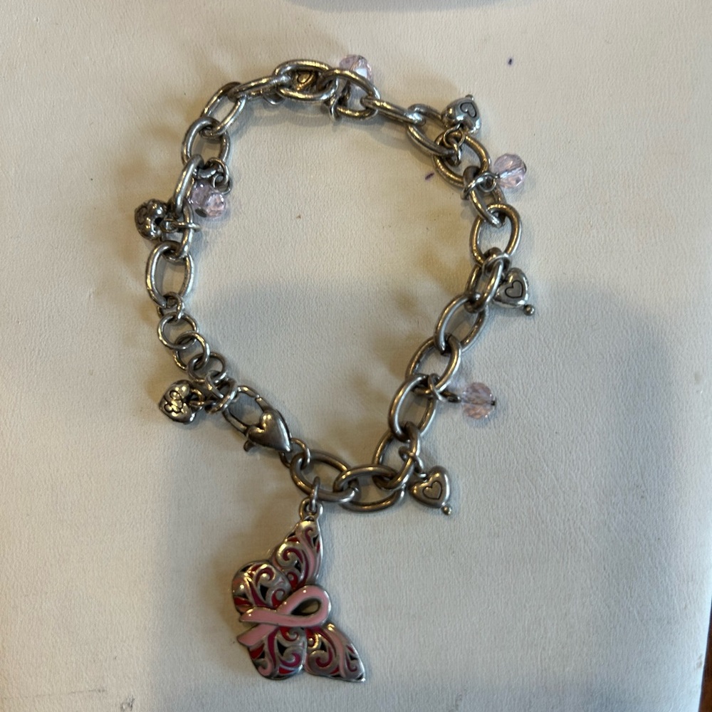 Brighton Breast cancer Butterfly Charm bracelet